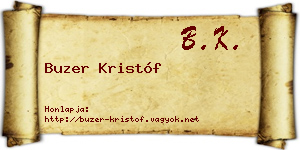 Buzer Kristóf névjegykártya